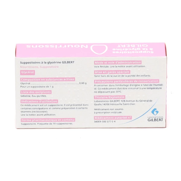 Suppositoire glycérine nourrisson Gilbert