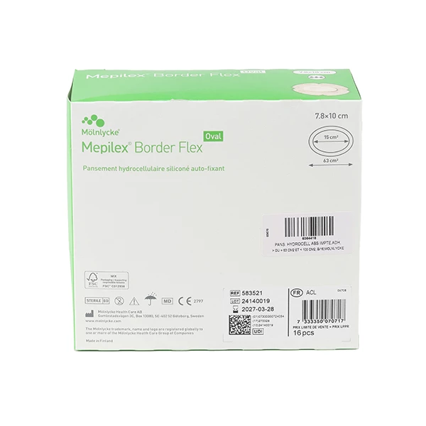 Mepilex Border Flex Oval Pansement hydrocellulaire
