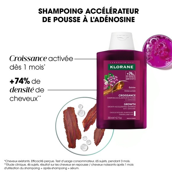 Klorane shampoing accélérateur de pousse
