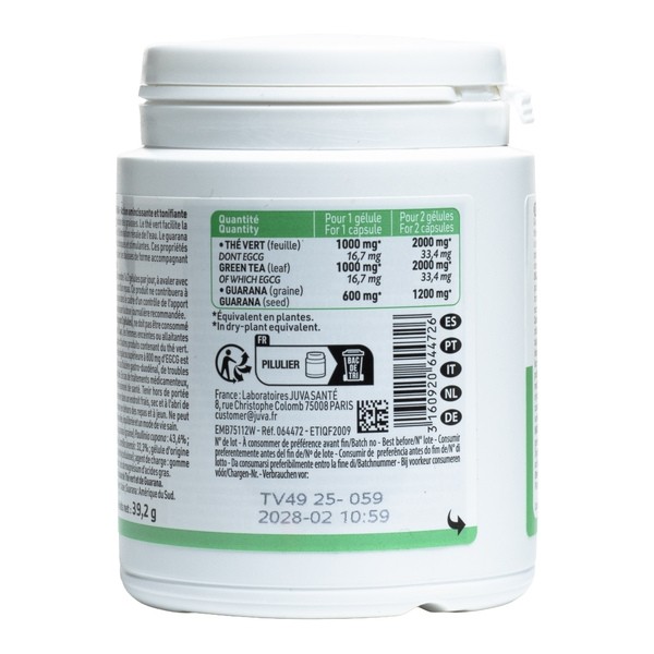 Juvamine Thé vert Guarana gélules