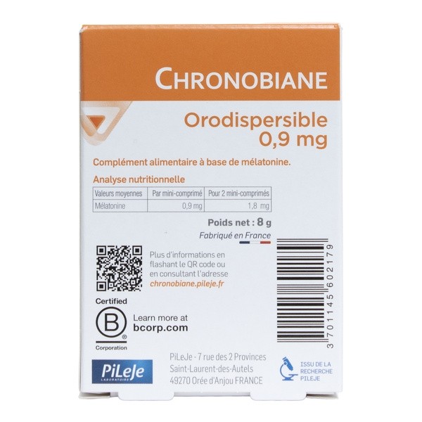 Pileje Chronobiane Orodispersible 0,9 mg comprimé
