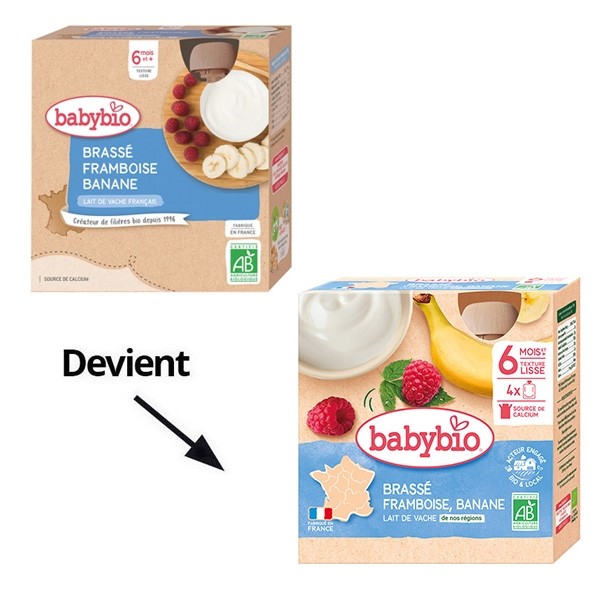 Babybio gourdes brassé framboise banane bio