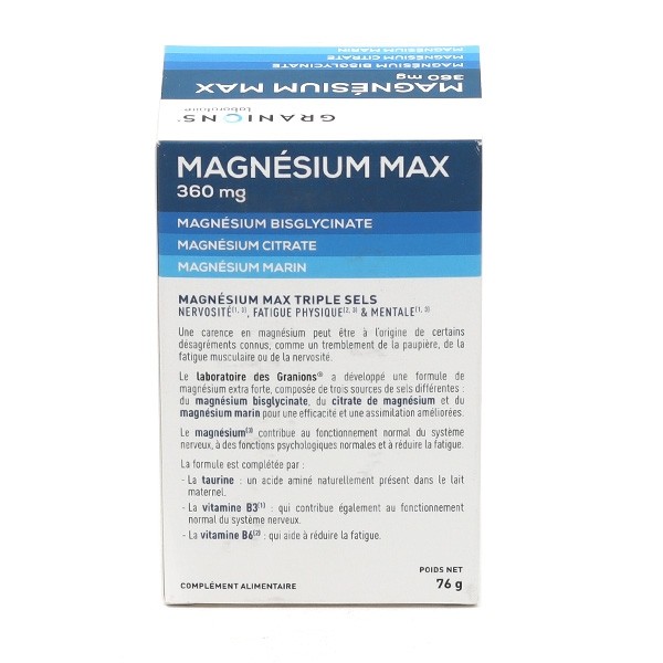Complément Alimentaire GRANIONS Magnésium Marin 360 Mg 180 Comprimés - Neuf