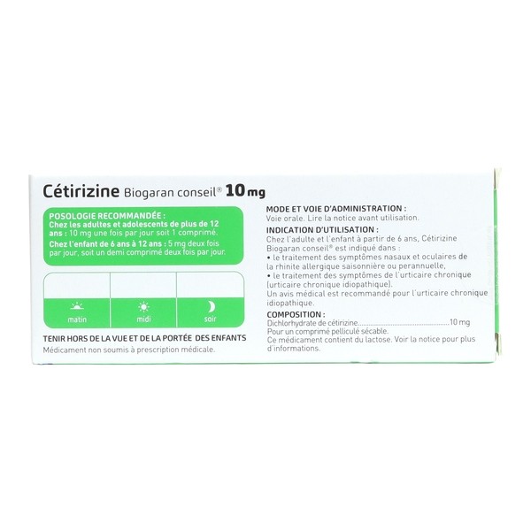 Cétirizine 10 mg comprimé Biogaran