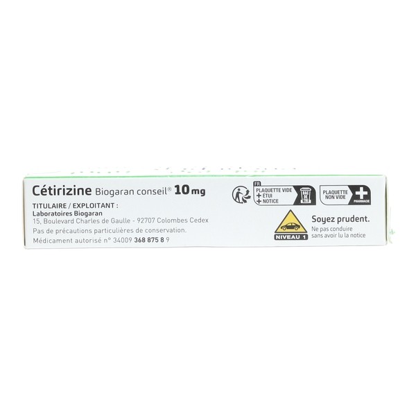 Cétirizine 10 mg comprimé Biogaran