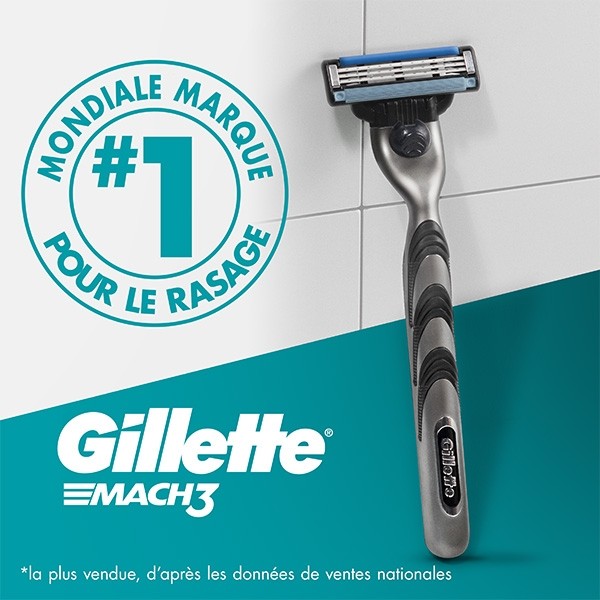 Lot De 8 Lames Gillette MACH3 - 3 Lames Par Cartouche - Acier Au Carbone - Neuf Fabriqué En Allemagne