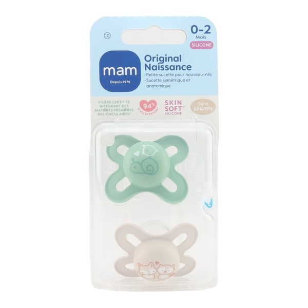 MAM Original naissance Sucette symétrique silicone 0-2 mois