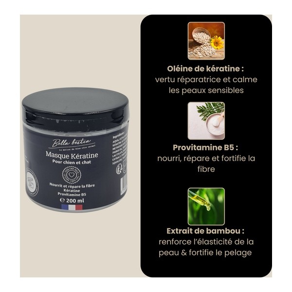 Bella Bestia Masque Kératine chien et chat