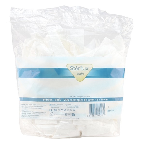Stérilux soin rectangles de coton 8x10