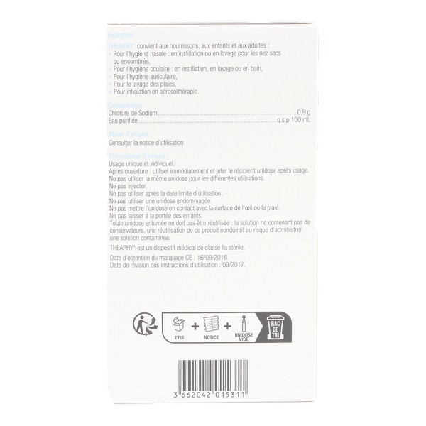 Theaphy Hygiène oculaire solution isotonique stérile unidoses
