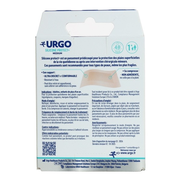 Urgo Pansement Silicone Protect+ prédécoupé
