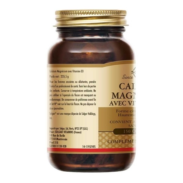 Solgar Calcium magnésium avec vitamine D3 comprimés