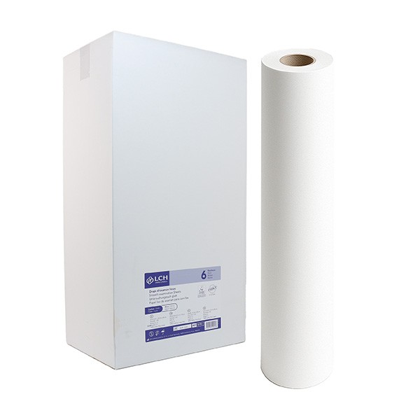 LCH Draps d'examen lisses blanc pur 67 cm  x 38 cm