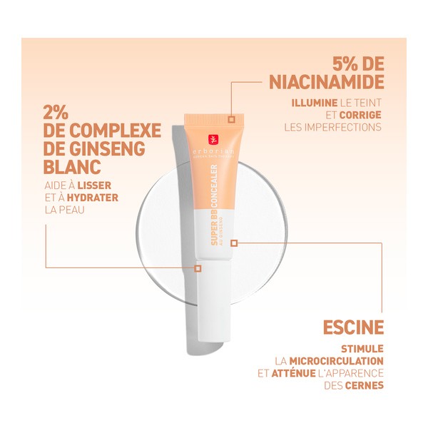 Erborian Super BB Concealer Anti cernes haute couvrance SPF 25