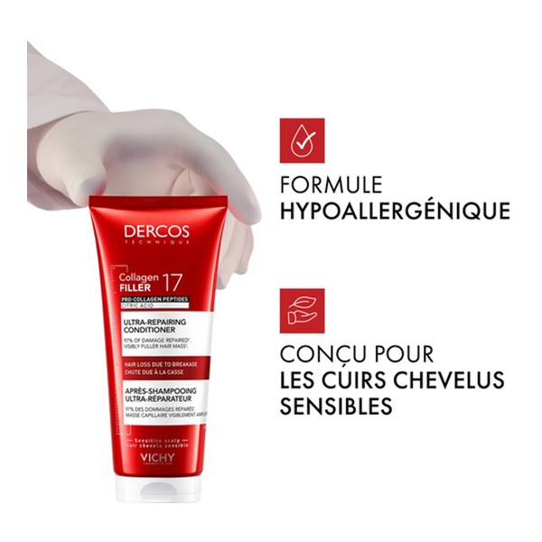 Vichy Dercos Collagen 17 Filler Après shampooing ultra réparateur