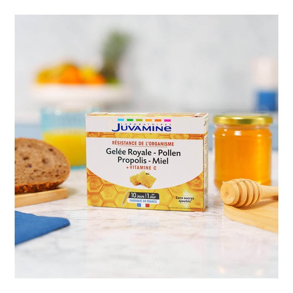 Juvamine Gelée Royale Pollen Propolis Miel ampoules