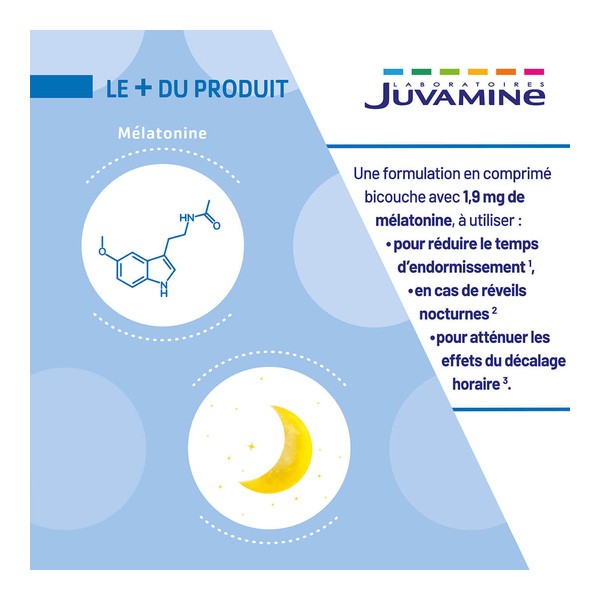Juvamine Nuit complète Mélatonine 1,9 mg comprimés