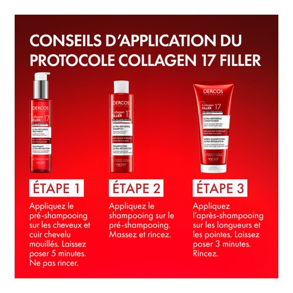 Vichy Dercos Collagen 17 Filler Après shampooing ultra réparateur