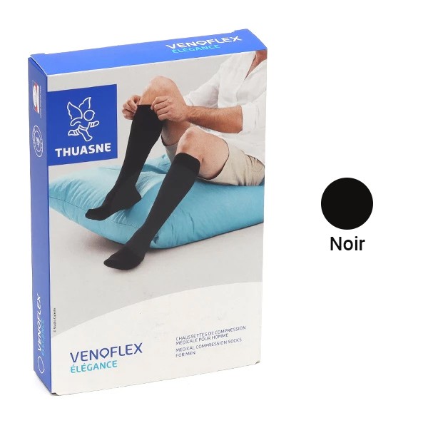 Venoflex Elégance Chaussettes de contention pieds ouverts homme classe 3
