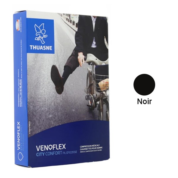 Venoflex Chaussettes de contention City Confort Fil d'Ecosse Pieds Ouverts Homme Classe 2