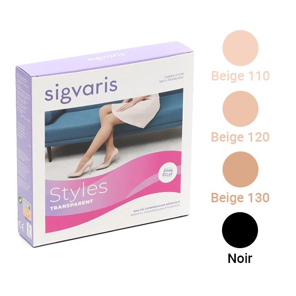 Sigvaris Styles Transparent Bas de Contention Femme Classe 2