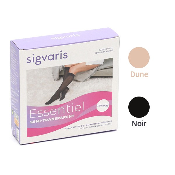Sigvaris Essentiel Semi transparent Chaussettes de Contention Femme Classe 3