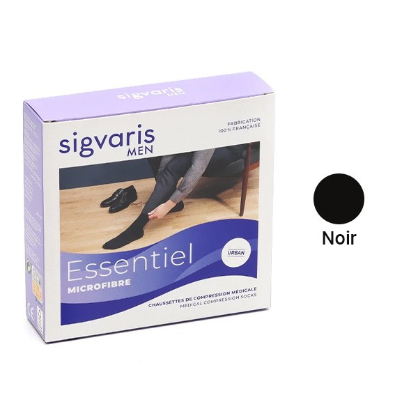 Sigvaris Essentiel Microfibre Mollet Moins Chaussettes de Contention Homme Classe 2