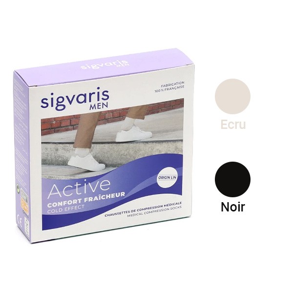 Sigvaris Active Confort Fraîcheur Chaussettes de Contention Homme Classe 2