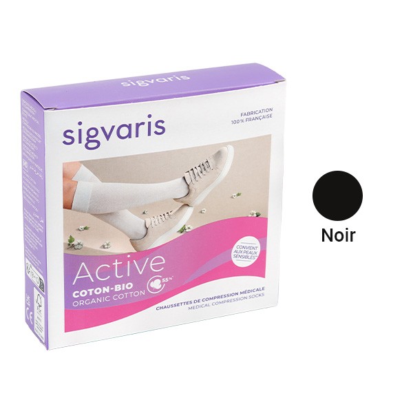 Sigvaris Active Coton bio chaussettes de contention femme classe 2