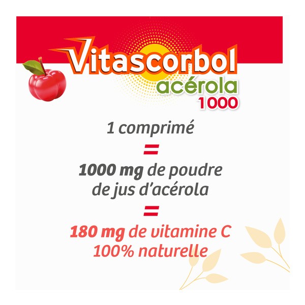 Vitascorbol Acérola 1000 comprimés à croquer