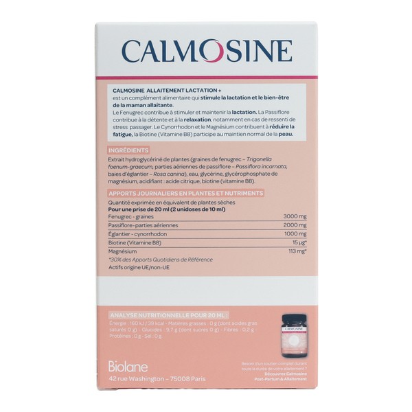 Calmosine allaitement boisson unidoses