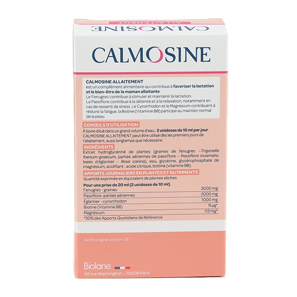 Calmosine allaitement boisson unidoses