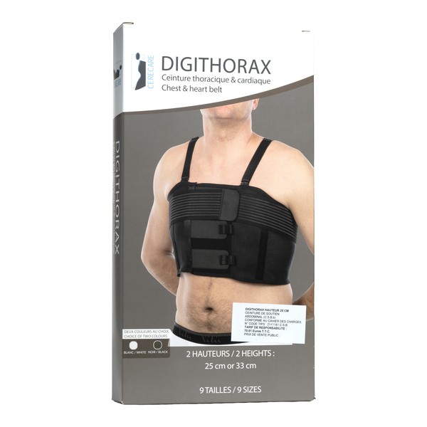 Digithorax ceinture thoracique noire 25 cm