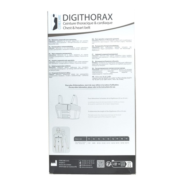 Digithorax ceinture thoracique noire 25 cm