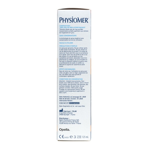 Physiomer Nez Bouché Hypertonique adulte et enfant spray nasal