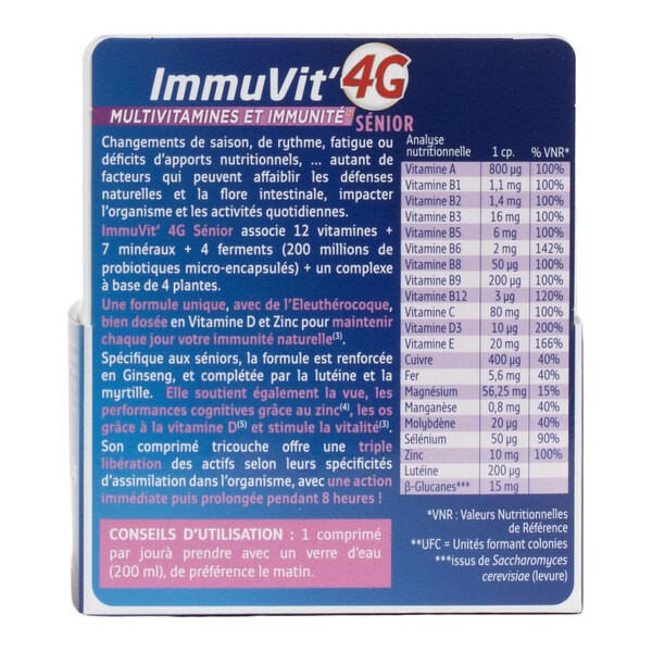 Forté Pharma ImmuVit 4G Sénior comprimés
