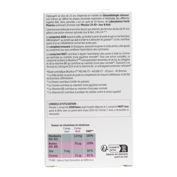 Forté Pharma Minceur 24 jour et Nuit 45+ comprimés