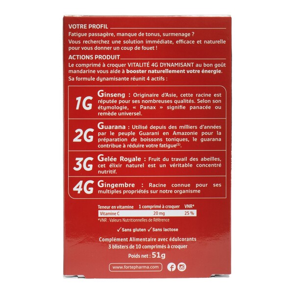 Forté Pharma Vitalité 4G Dynamisant à croquer