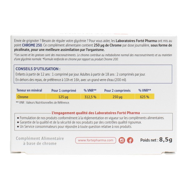 Forté Pharma Chrome 250 comprimé