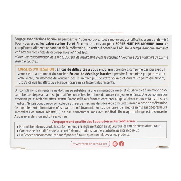 Forté Pharma Forténuit Mélatonine 1000 comprimé