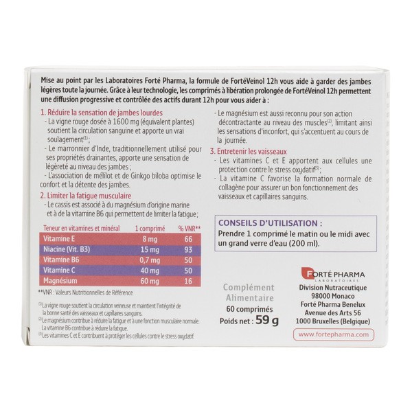 Forté Pharma FortéVeinol 12h comprimés