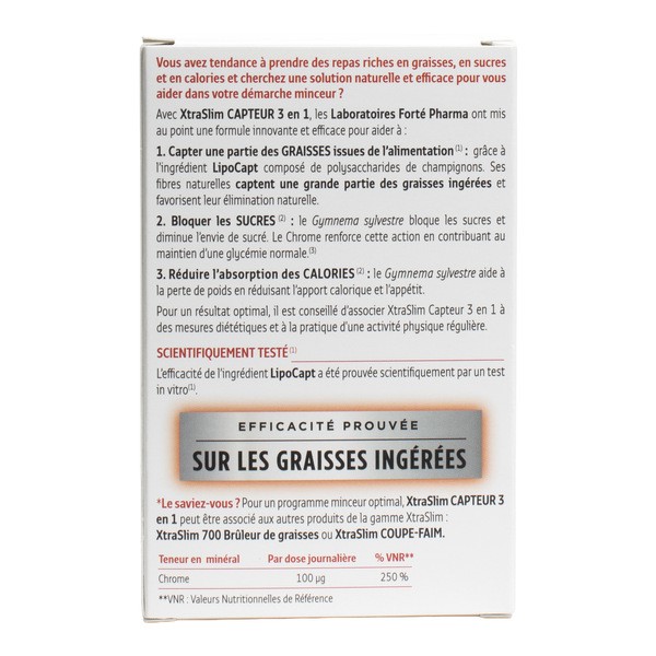Forté Pharma XtraSlim capteur 3 en 1 gélules