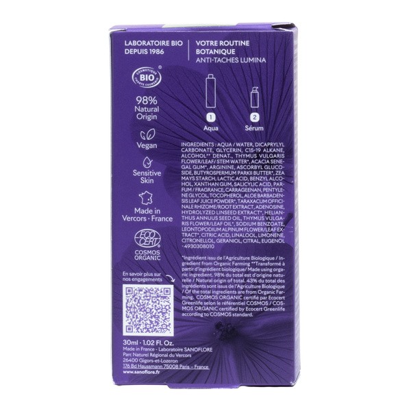 Sanoflore Lumina Sérum Eclat Anti Taches bio