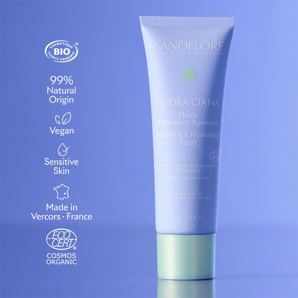 Sanoflore Hydra Ciana Fluide Hydratant Apaisant bio