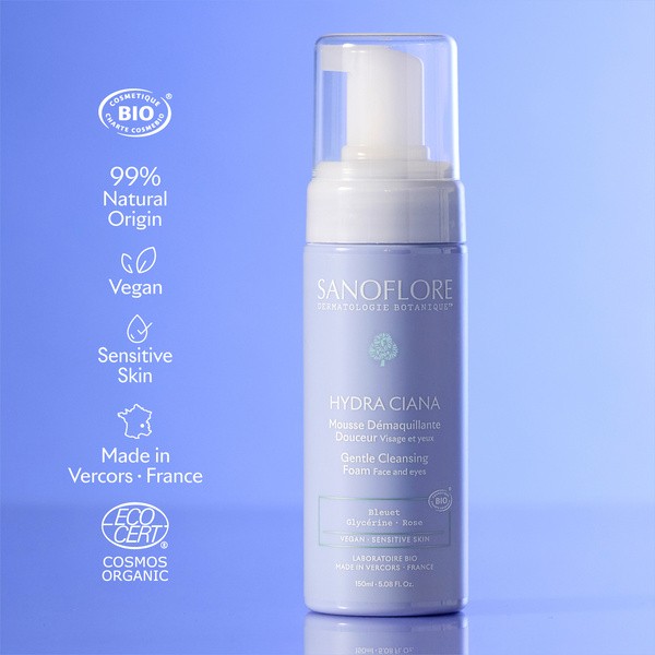 Sanoflore Hydra Ciana Mousse démaquillante douceur bio