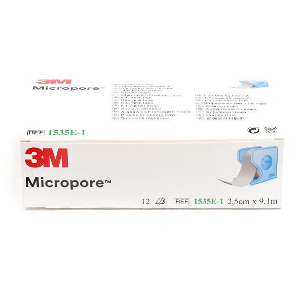 3M Micropore sparadrap blanc 2,5 cm x 9,14 m