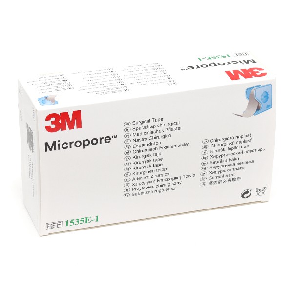 3M Micropore sparadrap chirurgical avec dévidoir 12 rouleaux