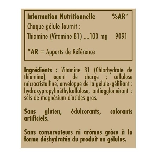 Solgar Vitamine B1 100 mg gélules