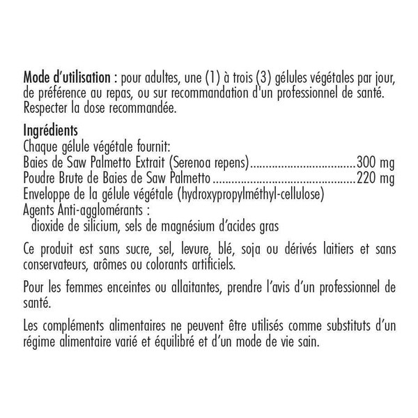 Solgar baies de Saw palmetto gélules