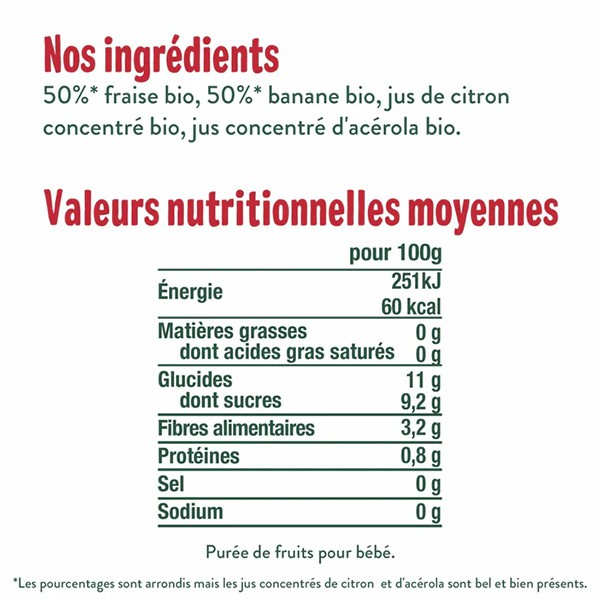 Good Goût Compote fraise banane Bio